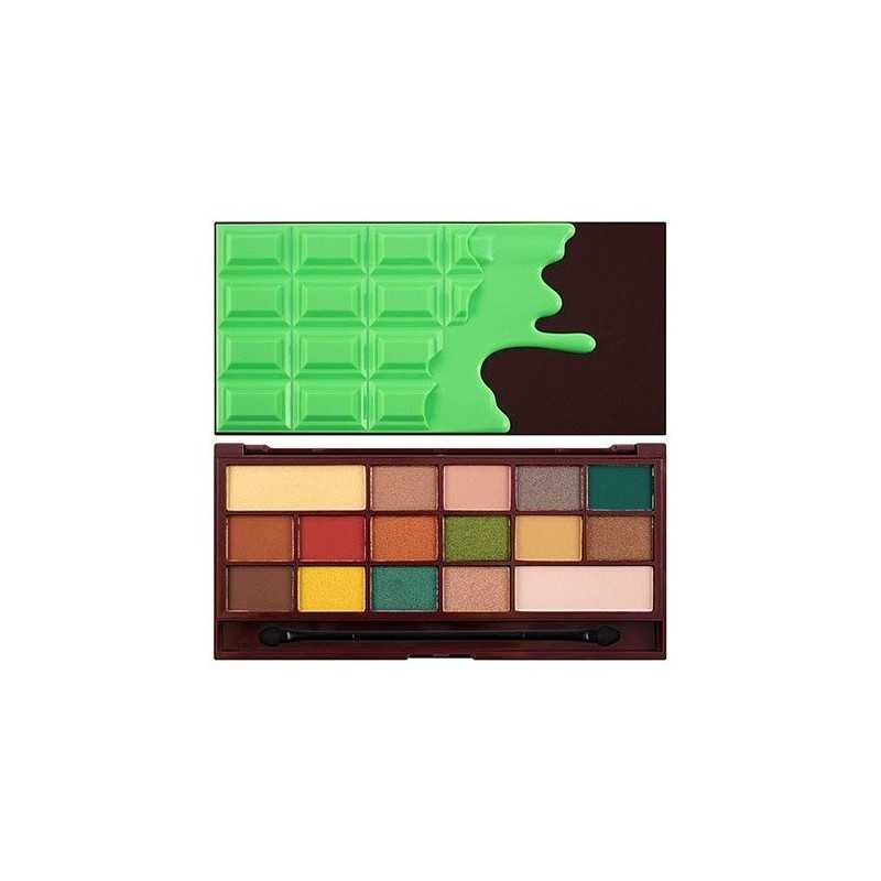 Makeup Revolution 16 Eyeshadows I Love Makeup Mint Chocolate, różnorodna paleta cieni 22g Makeup Revolution 16 Eyeshadows I Love Makeup Mint Chocolate, różnorodna paleta cieni 22g