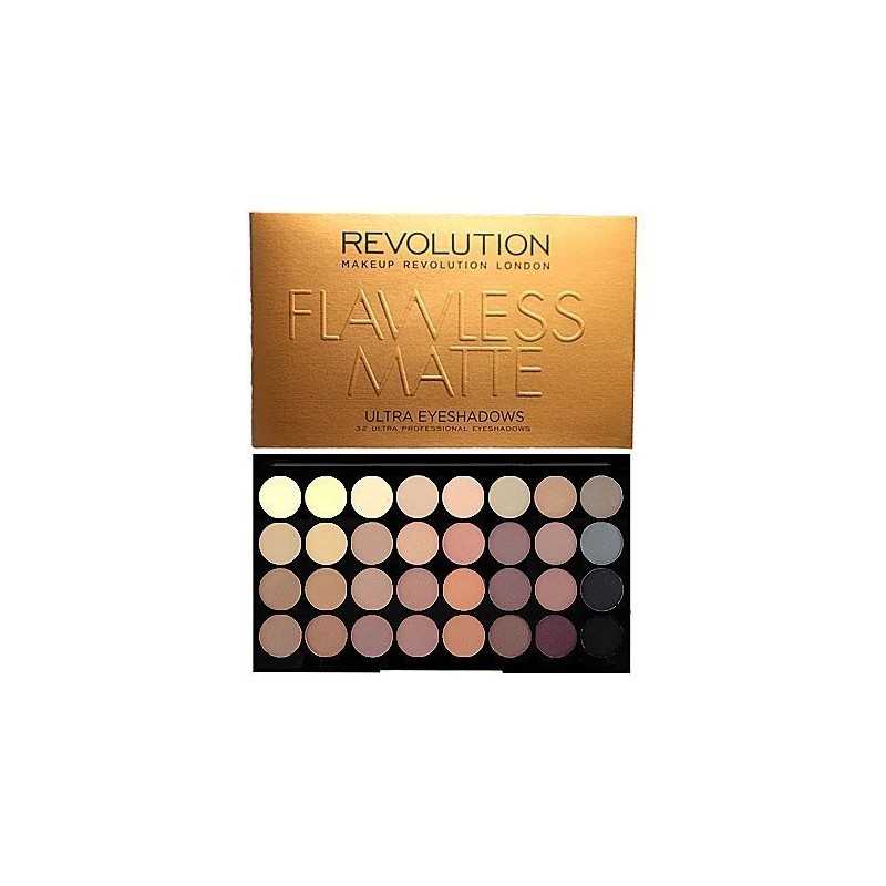 Makeup Revolution 32 Ultra Eyeshadows Flawless Matte, matowe cienie mocno nasycone Makeup Revolution 32 Ultra Eyeshadows Flawless Matte, matowe cienie mocno nasycone