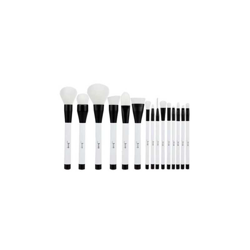 Jessup Colorful Brushes Set biało czarne pędzle do makijażu zestaw 15 sztuk T115