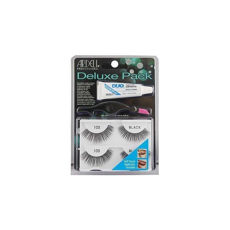 Ardell Deluxe Pack 105 Black, zestaw z sztucznymi rzęsami plus aplikator i klej Ardell Deluxe Pack 105 Black, zestaw z sztucznymi rzęsami plus aplikator i klej