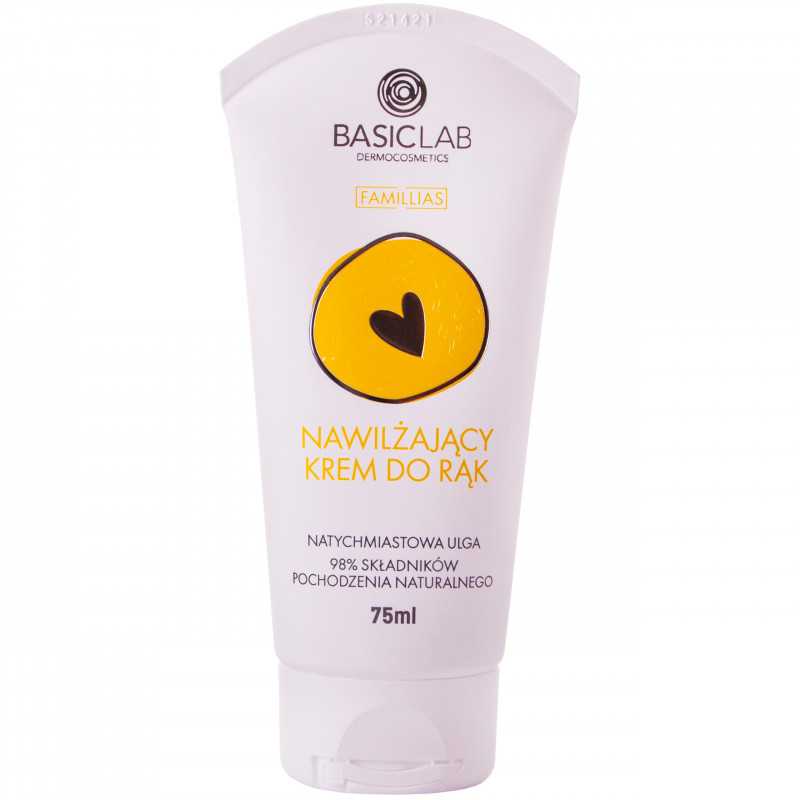 BasicLab nawilżający krem do rąk - nawilża, wygładza i chroni przed przesuszaniem 75ml