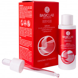 BasicLab Esteticus Odnowa i Stymulacja - serum na noc z 0,5% retinol, koenzym Q10, skwalan 30ml