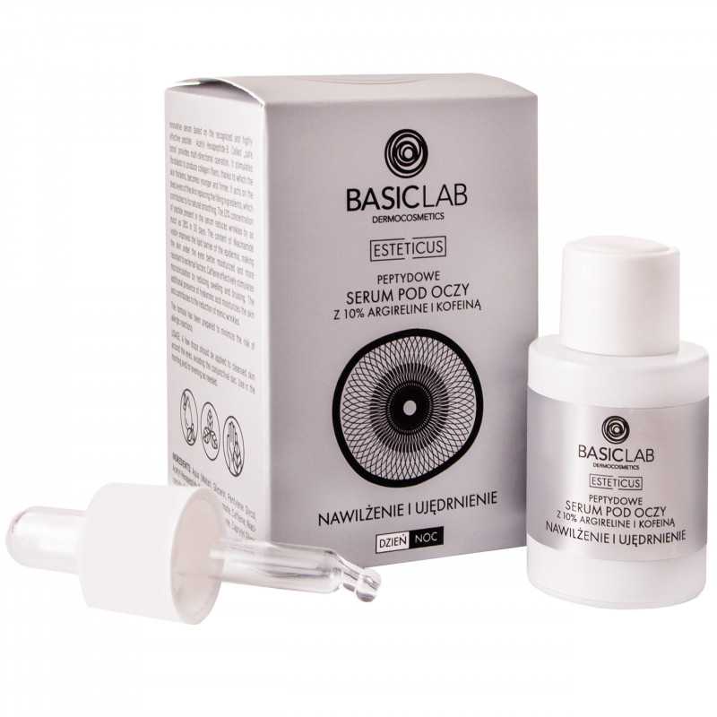 BasicLab Esteticus Serum peptydowe pod oczy Kuracja przeciwzmarszczkowa 15ml