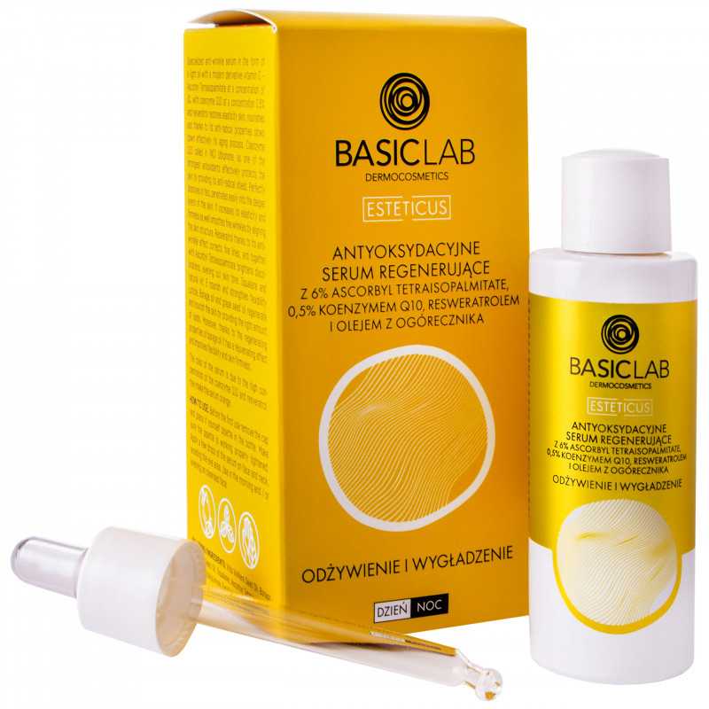 BasicLab Serum Antyoksydacyjne regenerujące z koenzymem Q10 i olejem z ogórecznika 30 ml