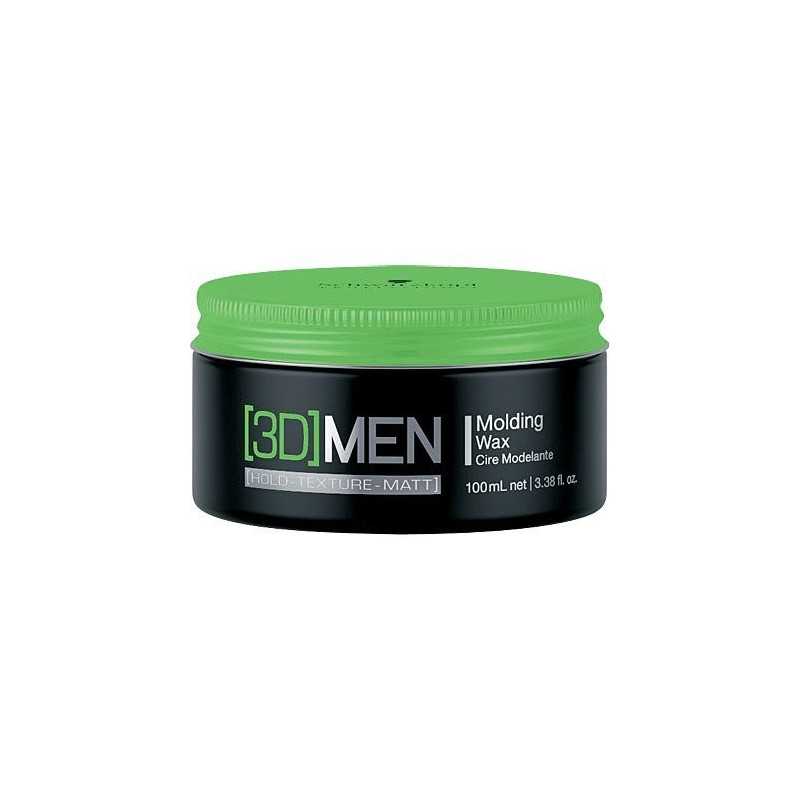 Schwarzkopf 3D MEN Molding Wax, wosk do układania włosów, naturalny połysk 100ml