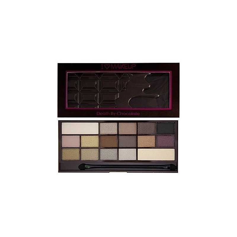 Makeup Revolution 16 Eyeshadows I Love Makeup Death By Chocolate, paleta kolorów 22g Makeup Revolution 16 Eyeshadows I Love Makeup Death By Chocolate, paleta kolorów 22g