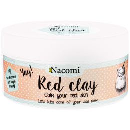 Nacomi Red Clay – czerwona glinka do twarzy do cery naczynkowej, 100 g