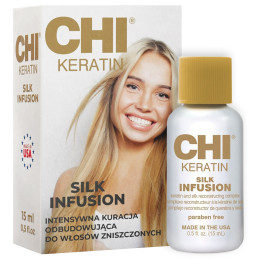 Chi Keratin Silk Infusion, Jedwab do włosów z keratyną 15ml