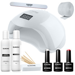 SunOne Zestaw do hybryd S01 – zestaw do manicure hybrydowego z lampą i akcesoriami