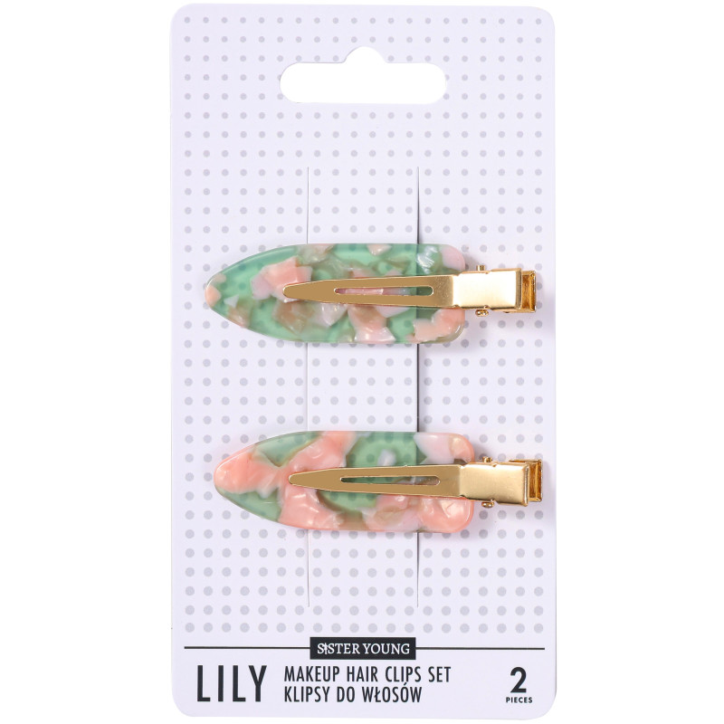 Sister Young Lily - klipsy do włosów do makijażu, różne kolory, 2szt