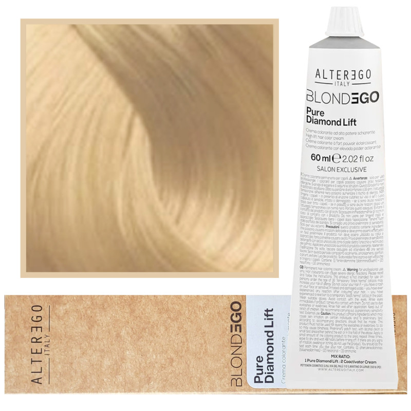 Alter Ego Blondego Pure Diamond Lift - rozjaśniająca farba do włosów blond, różne kolory, 60ml
