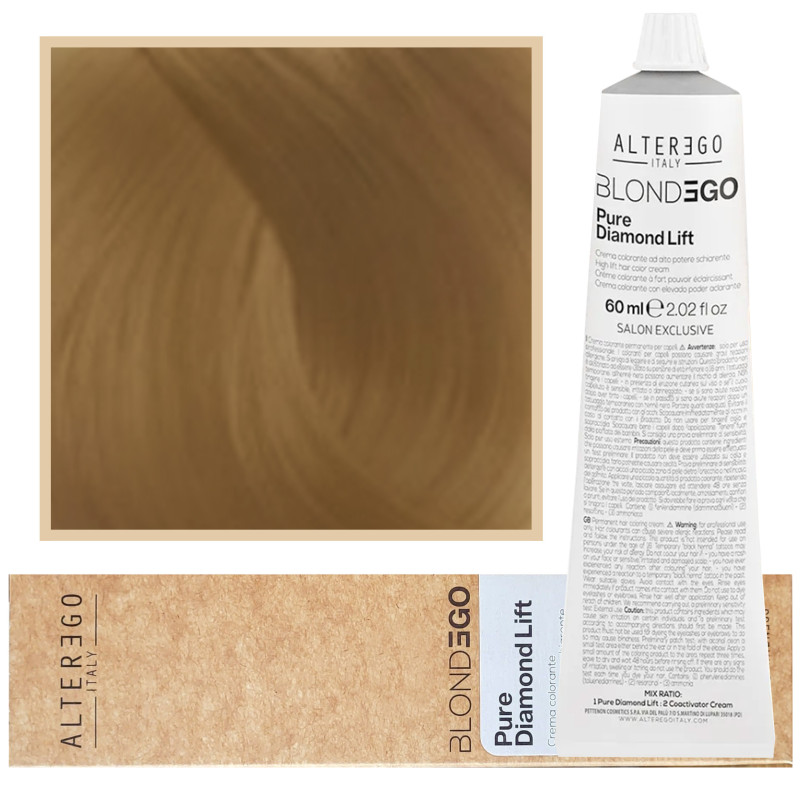 Alter Ego Blondego Pure Diamond Lift - rozjaśniająca farba do włosów blond, różne kolory, 60ml