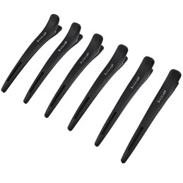 Poniks Blackomb Carbon Clips CK022 - karbonowe klipsy fryzjerskie do włosów 11,5cm 6szt, czarne