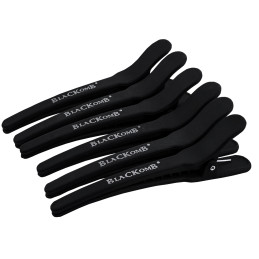 Poniks Blackomb - karbonowe klipsy fryzjerskie do włosów 11cm, 6szt