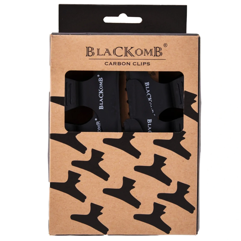 Poniks Blackomb Carbon Clips - karbonowe klamry fryzjerskie do włosów 6szt, czarne