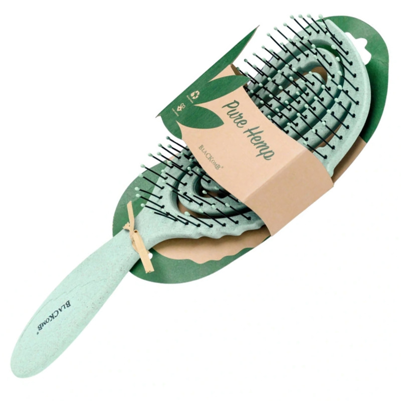 Poniks Blackomb Pure Hemp Eco DS320 - ekologiczna szczotka do rozczesywania włosów, zielona