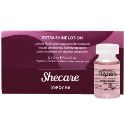 Inebrya Shecare Extra Shine Lotion - intensywna kuracja do włosów zniszczonych, 12x12