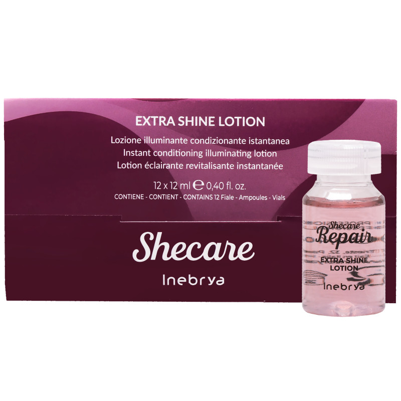 Inebrya Shecare Extra Shine Lotion - intensywna kuracja do włosów zniszczonych, 12x12