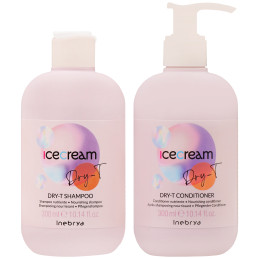 Inebrya Ice Cream Dry-T Kit - zestaw szampon i odżywka do włosów suchych, 300ml+300ml
