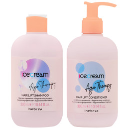 Inebrya Ice Cream Hair Lift - regenerujący zestaw do włosów szampon 300ml + odżywka 300ml