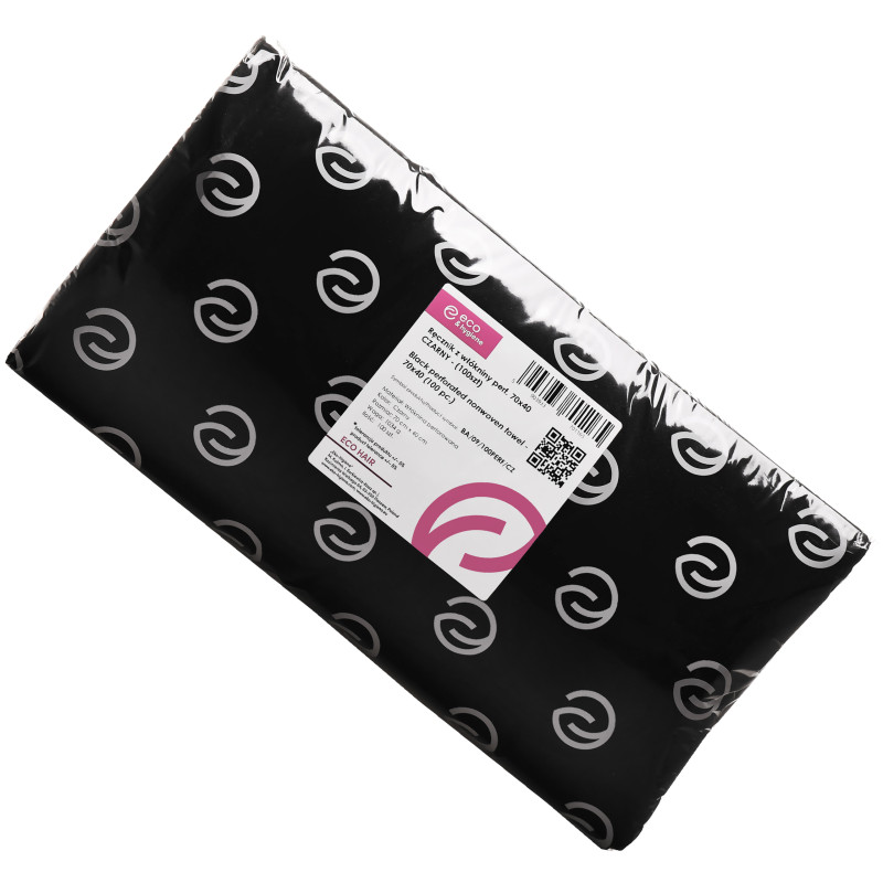Eko-Higiena Jednorazowy ręcznik fryzjerski z włókniny perforowanej Black 70x40cm, 100szt
