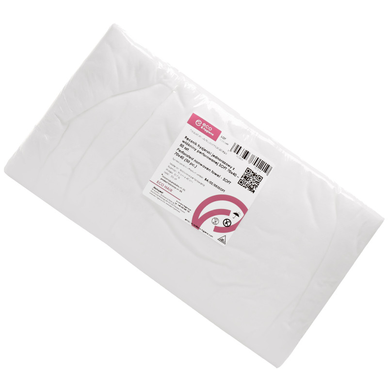 Eko-Higiena Jednorazowy ręcznik fryzjerski z włókniny perforowanej Soft 70x40cm, 50szt