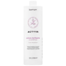 Kemon Actyva Colore Brillante Shampoo - rozświetlający szampon do włosów farbowanych, 1000 ml
