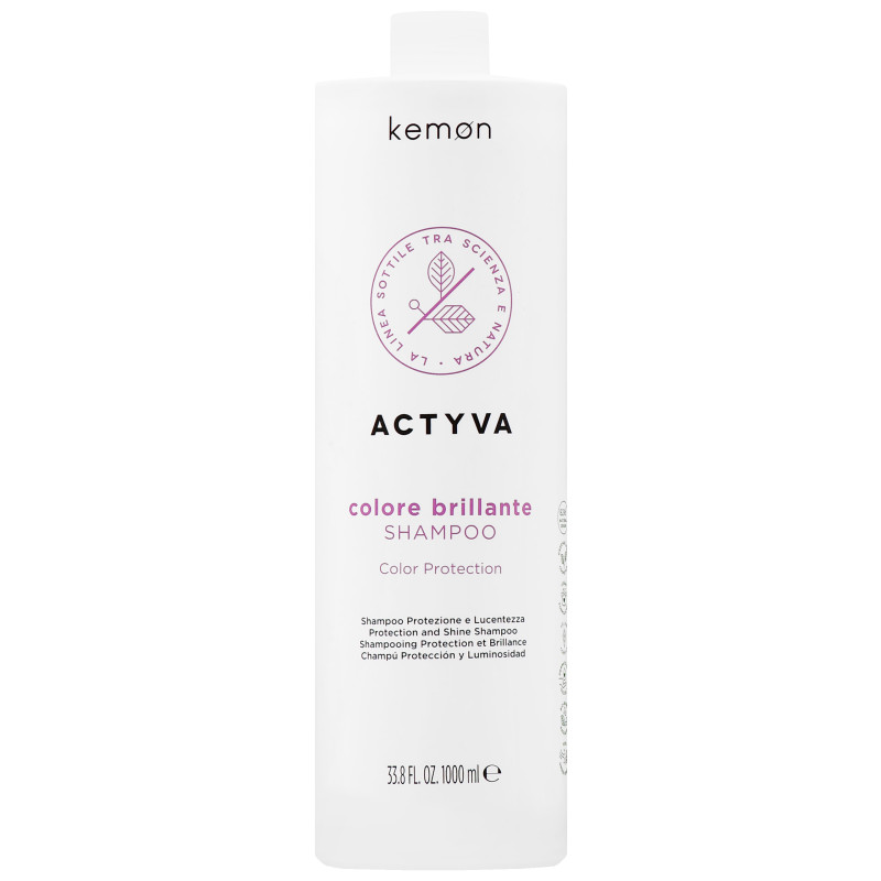 Kemon Actyva Colore Brillante Shampoo - rozświetlający szampon do włosów farbowanych, 1000 ml