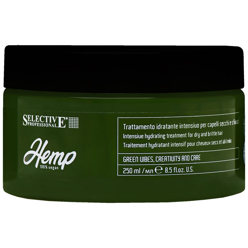Selective Hemp Vegan Hydrating Mask - wegańska, głęboko odżywcza maska do włosów suchych, 250ml