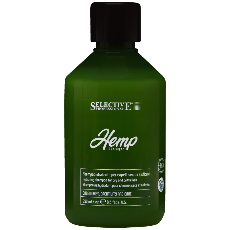 Selective Hemp Vegan Hydrating - wegański nawilżający szampon do włosów suchych i łamliwych, 250ml