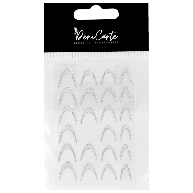 DeniCarte Brokatowe Naklejki Na Paznokcie - srebrny french, do zdobień