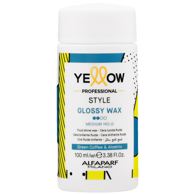 Alfaparf Yellow Style Glossy Wax – wosk do włosów o średnim utrwaleniu i intensywnym połysku, 100ml
