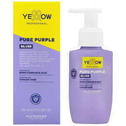 Alfaparf Yellow Pure Purple Silver Booster – tonujący pigment do włosów blond, 100 ml