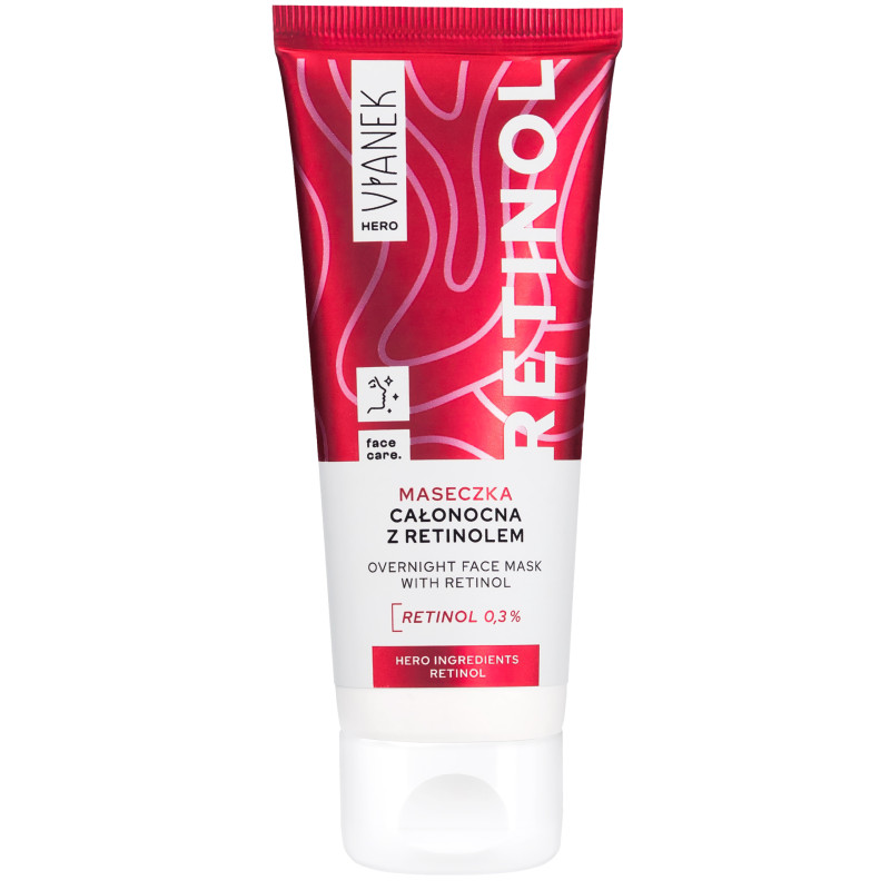 Vianek Hero Retinol Maska - regenerująca maska do twarzy na noc z retinolem 0,3%, 75ml