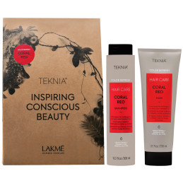 Lakme Teknia Color Refresh Coral Red Kit - zestaw koloryzujący koralowa czerwień, 300+250ml