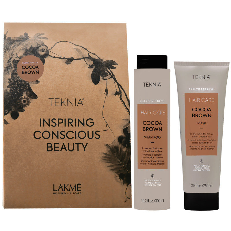 Lakme Teknia Color Refresh Cocoa Brown Kit - zestaw koloryzujący kakaowy brąz, 300+250ml