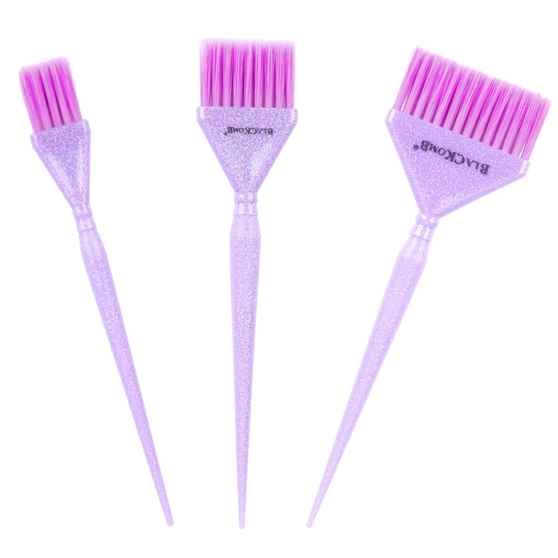 Poniks Blackomb Glam Brushes - zestaw 3 pędzelków do farbowania włosów