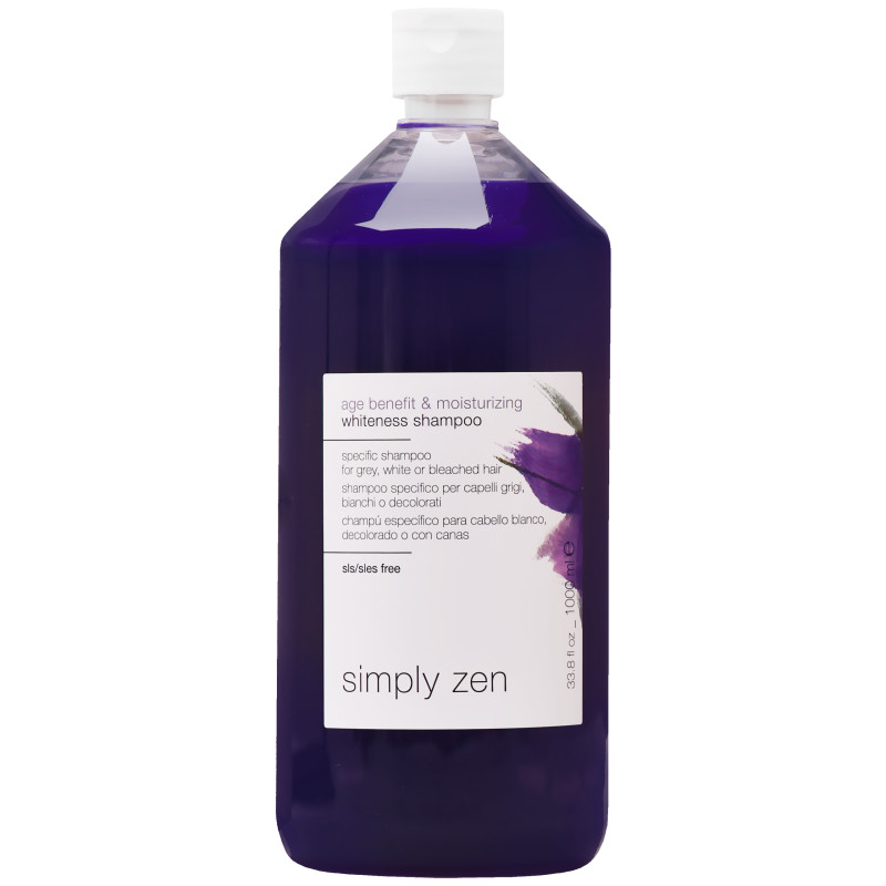 Simply Zen Age Benefit & Moisturizing Whiteness Shampoo – szampon neutralizujący żółte odcienie, 1000ml