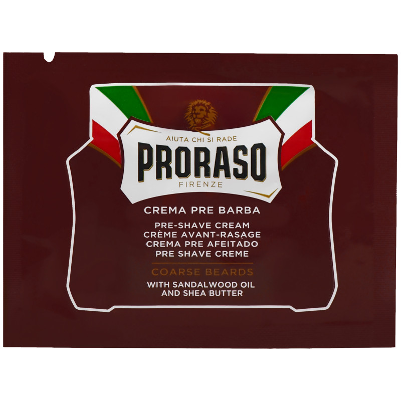 Proraso Coarse Pre-Shave Cream - krem przed goleniem o zapachu sandałowca, 4ml