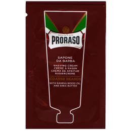 Proraso Coarse Shaving Cream - krem przed i po goleniu o zapachu sandałowca, 4ml