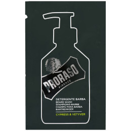 Proraso Cypres & Vetyver Beard Wash - płyn myjący do brody, zapach cyprysowy, 4ml