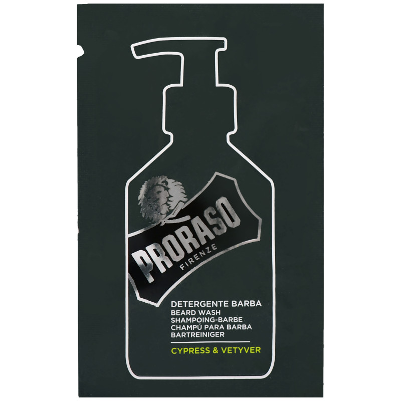 Proraso Cypres & Vetyver Beard Wash - płyn myjący do brody, zapach cyprysowy, 4ml