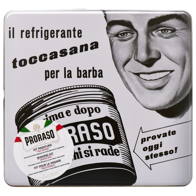 Proraso Sensitive Shaving Kit - zestaw do golenia skóry wrażliwej, 2x100ml + 150ml