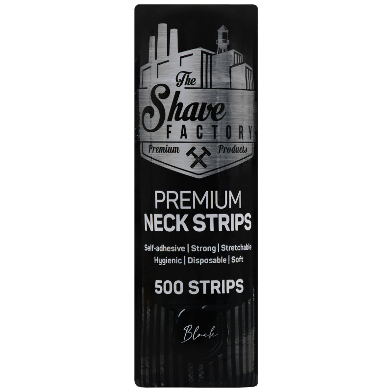 The Shave Factory Neckpaper - papierowy kołnierz fryzjerski w rolce, kolor czarny