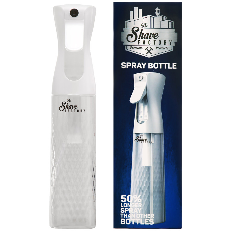 The Shave Factory Spray Bottle - butelka ze spryskiwaczem, biała, 300ml