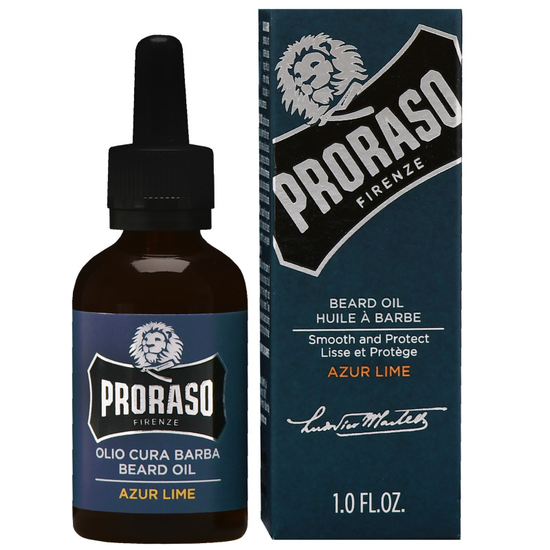 Proraso Azur Lime Beard Oil - cytrusowy olejek do pielęgnacji brody, 30ml