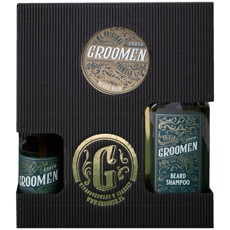 Groomen Earth Zestaw do Brody – szampon, balsam i olejek, 150ml+50g+50ml