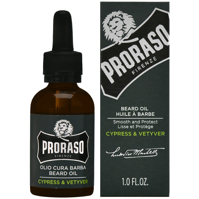 Proraso Cypress & Vetyver Beard Oil - cyprysowy olejek do brody, 30ml