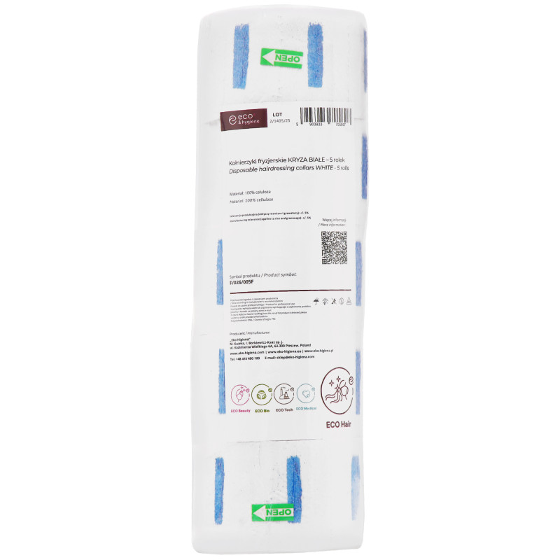 Eko-Higiena Wodoodporne papierowe kołnierzyki fryzjerskie, 500szt