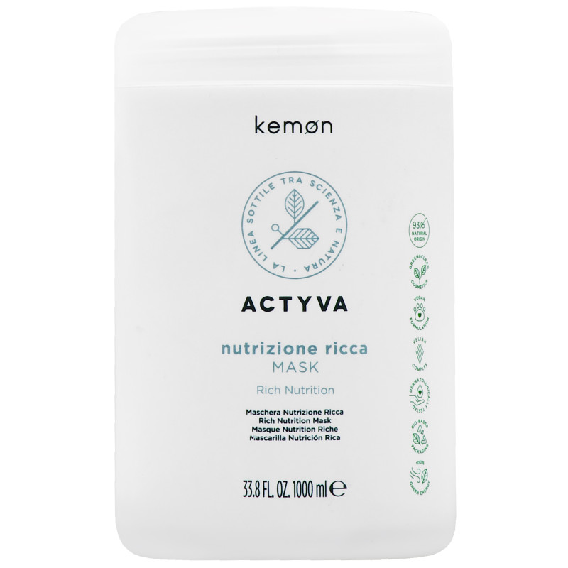 Kemon Actyva Nutrizione Ricca Mask – intensywna maska do włosów suchych, 1000ml